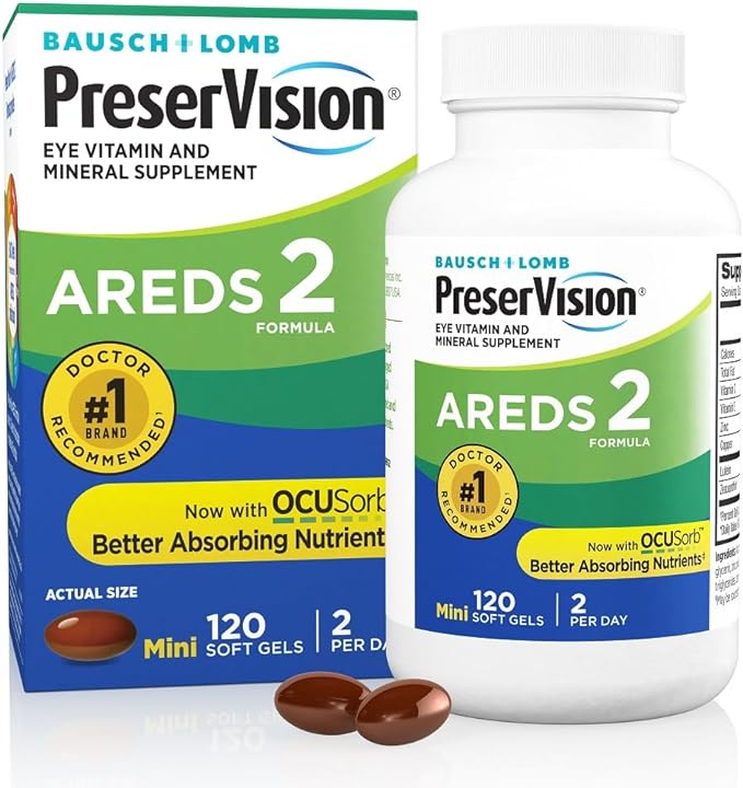 PreserVision AREDS 2 Eye Vitamin & Mineral Supplement, Contains Lutein, Vitamin C, Zeaxanthin, Zinc & Vitamin E, 120 Softgels