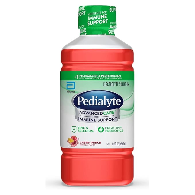 Pedialyte AdvancedCare Cherry Punch Electrolyte Solution, 33.8 Fl Oz Bottle