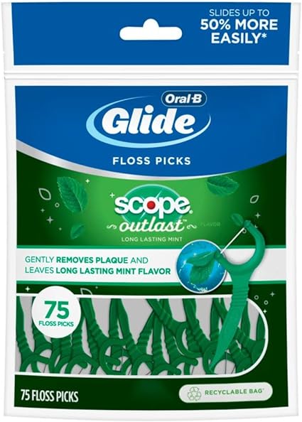 Oral-B Complete Glide Floss Picks, Scope Outlast, 75-ct
