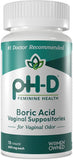 pH-D Feminine Health - 600 mg Boric Acid Suppositories - Woman Owned - for Vaginal Odor Use - 72 count
