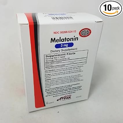 Melatonin Tablet 3mg 5X10 Count Brand: AvPak