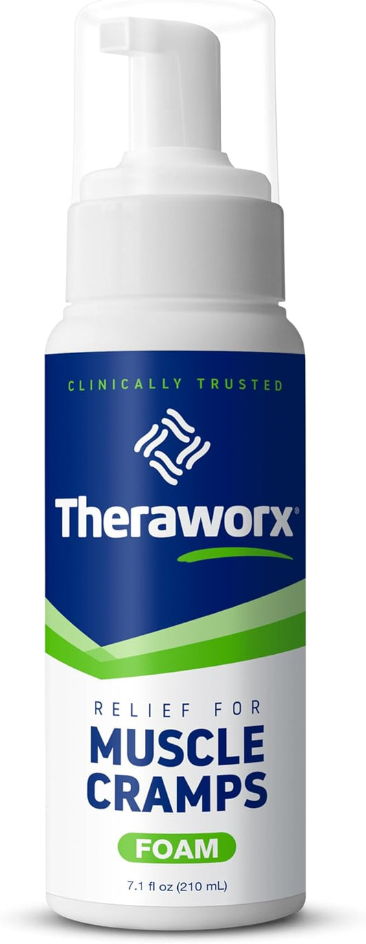 Theraworx Relief for Muscle Cramps Foam Fast-Acting Muscle Spasm, Leg Soreness with Magnesium Sulfate - 7.1 oz - 1 Count