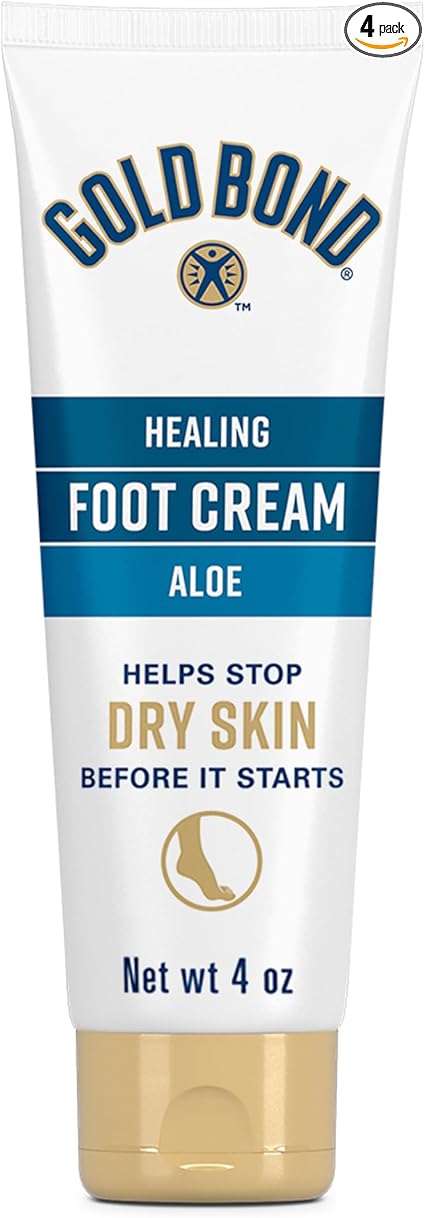 Gold Bond Healing Foot Cream 4 oz, With Aloe, Nourishes & Softens For Healthier Looking Feet