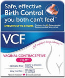 VCF Vaginal Contraceptive Film with Spermicide, 1 Box of 9 Prevents Pregnancy, Nonoxynol-9 Kills Sperm on Contact, Hormone-Free, Easy to Use, Unnoticeable, 9 Total
