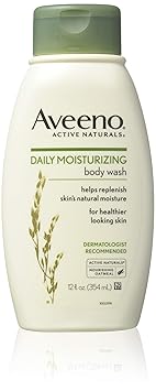 Aveeno Daily Moisturizing Body Wash with Soothing Oat, Creamy Shower Gel, Soap-Free and Dye-Free, Light Fragrance, 12 fl. oz 