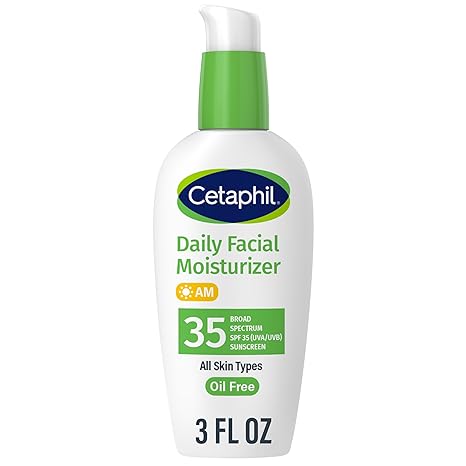 Cetaphil Face Moisturizer, Daily Oil Free Facial Moisturizer with SPF 35, For Dry or Oily Combination Sensitive Skin, Fragrance Free Face Lotion  