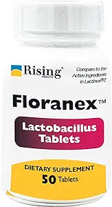 Rising Pharma - Floranex Tablets - Lactobacillus Tablets Probiotic Dietary Supplements - 50 Tablets