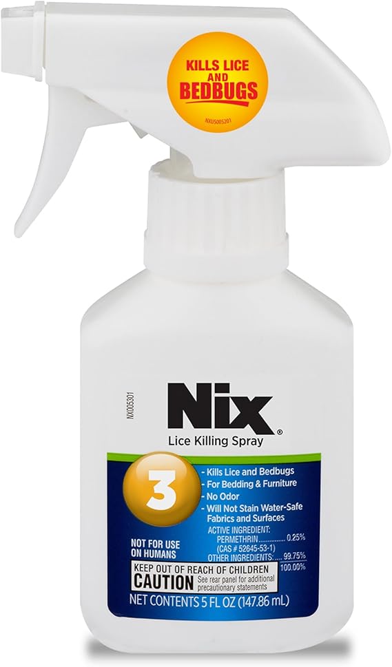 Nix Lice & Bedbug Killing Spray for Home, Bedding & Furniture, 5 fl oz