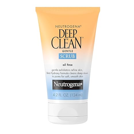 Neutrogena Deep Clean Gentle Daily Facial Scrub, Oil-Free Cleanser, 4.2 Fl Oz