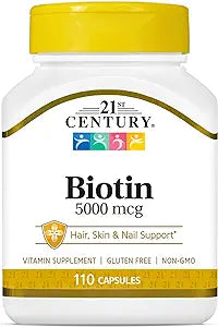 21st Century Biotin, 5,000 mcg, 110 Capsules