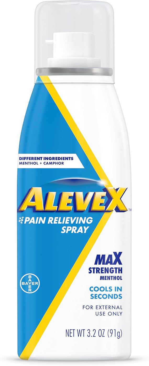 AleveX Pain Relieving Spray, Fast Acting & Fast Drying for Targeted Pain Relief, 3.2 oz Spray