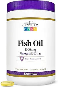 21st Century Fish Oil 1000 mg Softgels, 300 Count