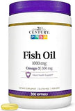 21st Century Fish Oil 1000 mg Softgels, 300 Count