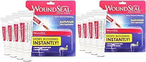 WoundSeal Powder 4 Each  - Wound Care First Aid for Cuts, Scrapes and Abrasions - Stops Bleeding in Seconds Without Stitches or Bandages - Safe and Effective for People of All Ages and Pets
