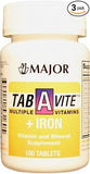 Major Tab-A-Vite with Iron Tablets - 100 Count