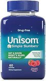 Unisom Simple Slumbers Drug Free Sleep Aid Gummies Melatonin 5mg Midnight Raspberry, Purple, 60 Count