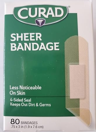 Curad Curad Sheer Adhesive Bandages 3/4X3 Regular, Regular 80 Each 
