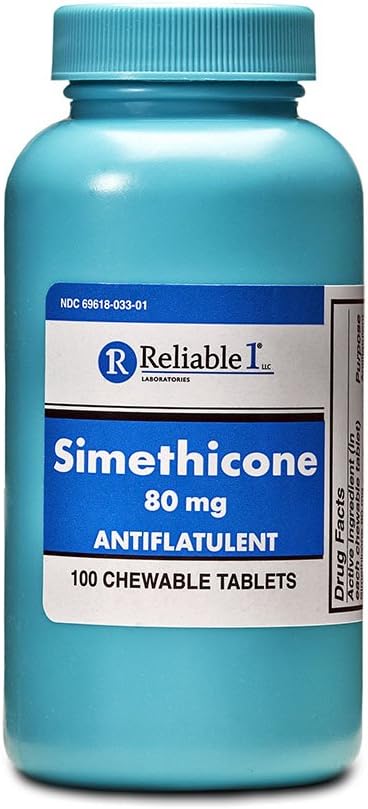 Reliable 1 Simethicone 80mg Anti-Gas 100 Peppermint Tablets