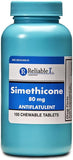 Reliable 1 Simethicone 80mg Anti-Gas 100 Peppermint Tablets