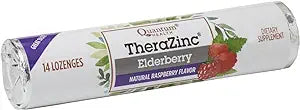 Quantum Health TheraZinc Zinc Lozenges|Elderberry Raspberry|Immune Support Formulated with Zinc Gluconate|Fast Relief|No Aftertaste|14 Count