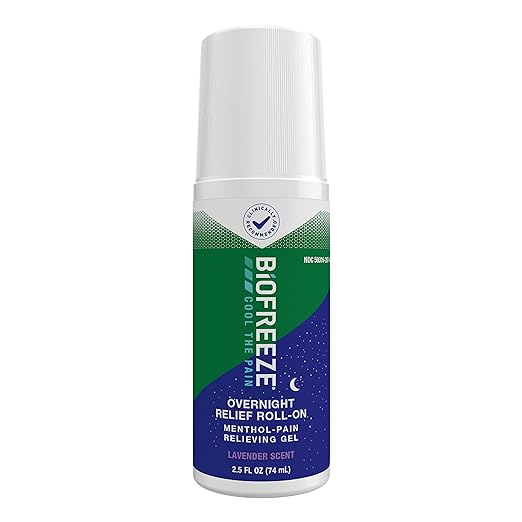 Biofreeze Overnight Pain Relief Roll-On, Arthritis Pain Reliver, Knee & Lower Back Pain Relief, Sore Muscle Relief, Lavender Scent, FSA Eligible, 2.5 FL OZ Biofreeze Menthol Roll-On