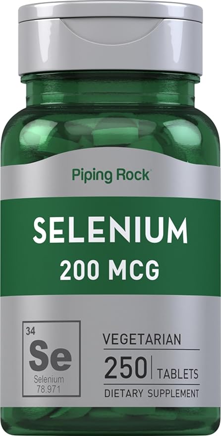 Piping Rock Selenium Supplement 200 mcg | 250 Tablets | Vegetarian, Non-GMO, Gluten Free