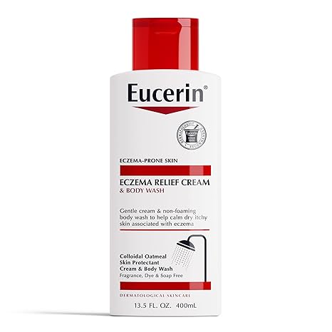 Eucerin Eczema Relief Cream Body Wash, Eczema Body Wash with Colloidal Oatmeal, Ceramide-3 and Licorice Root Extract, 13.5 Fl Oz Bottle