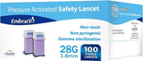 Embrace Sterile Safety Lancet 1.8 mm Depth 28 Gauge 100ct Lancing Device Not Required