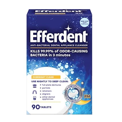 Efferdent PM Overnight Anti-Bacterial Denture Cleanser Tablets 90 ct (   1)