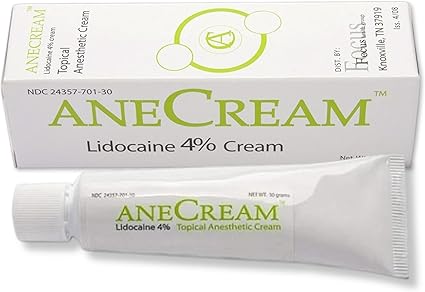 4% Lidocaine Cream - Topical Lidocaine Numbing Cream - Over-The-Counter Topical Numbing Cream for Itching, Minor Cuts & Scrapes, Bug Bite & Minor Sunburn (1 oz/ 30 g)
