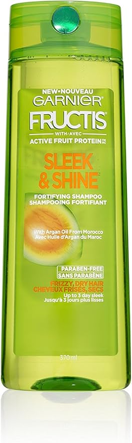 Garnier Fructis Sleek and Shine Shampoo for Frizzy Hair, 12.5 Ounce