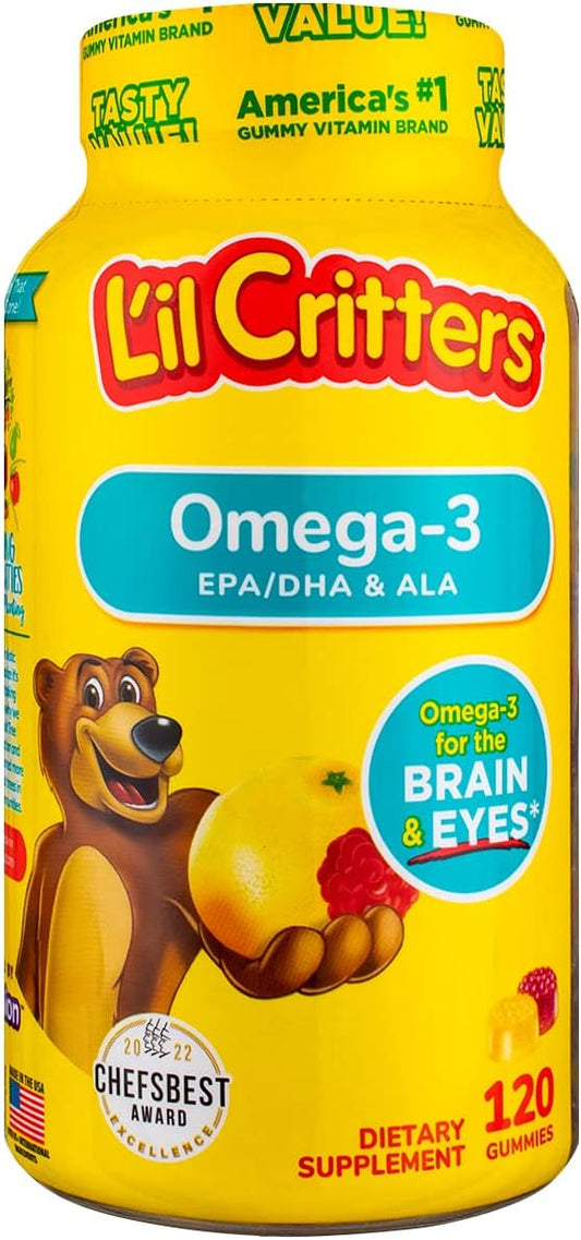 L'il Critters Omega-3 Gummy Fish with DHA, 120-Count Bottles