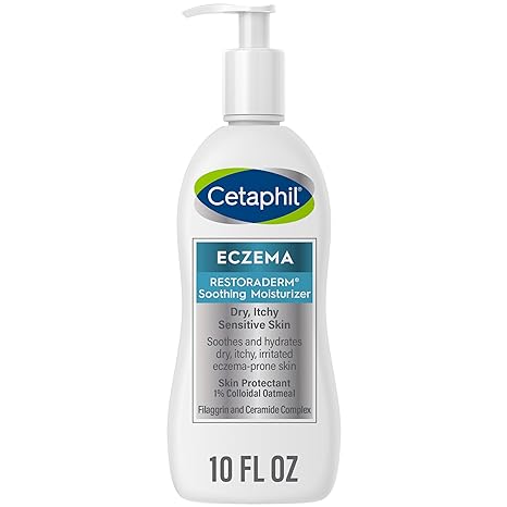 Cetaphil RESTORADERM Soothing Moisturizer, For Eczema Prone Skin, 10 fl oz, For Dry, Itchy, Irritated Skin, 24Hr Hydration, No Added Fragrance, Doctor Recommended Sensitive Skincare Brand