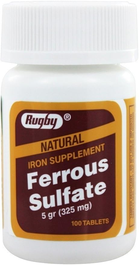 Rugby - Ferrous Sulfate 325 mg. - 100 Tablets