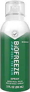 Biofreeze Menthol Spray 3 FL OZ Colorless Aerosol Spray Associated with Sore Muscles, Arthritis, Simple Backaches, and Joint Pain   (1)