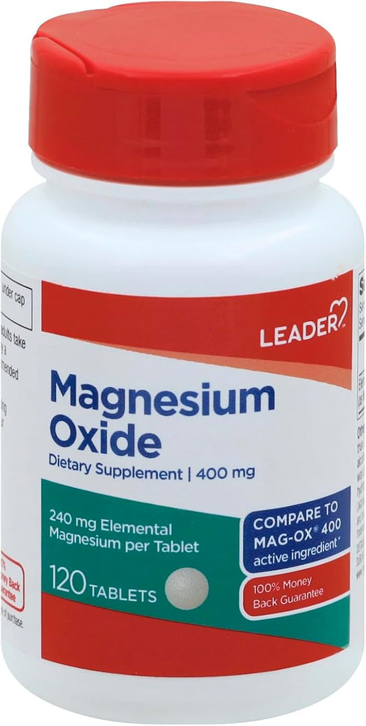 Leader Magnesium Oxide 400 mg, 120 Tablets