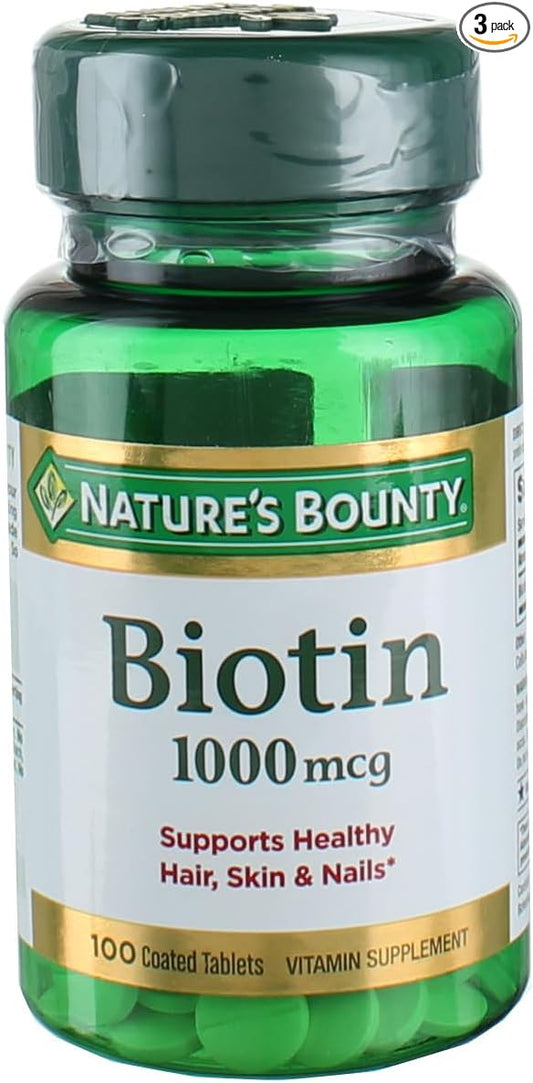 Nature's Bounty Biotin 1000 mcg Tablets 100 Count