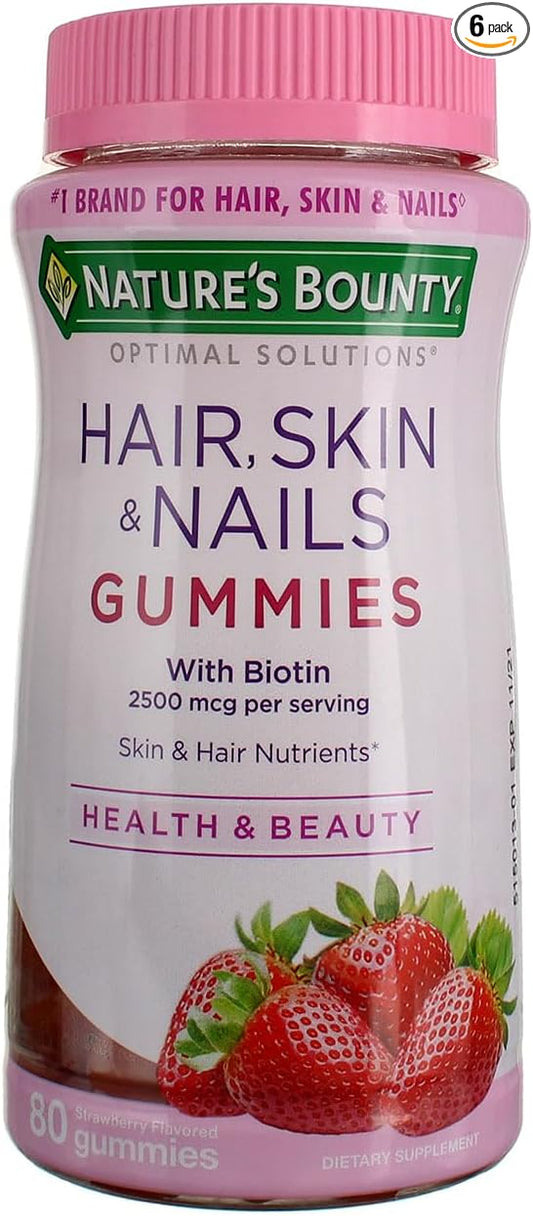 Nature's Bounty Optimal Solutions Hair, Skin and Nails Gummies, 80 ea