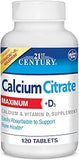 21st Century Calcium Citrate Capsules Plus Max D, 120 Count (27493)