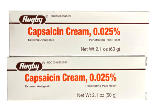 Rugby Capsaicin Cream 0.025% Regular Strength Pain 60gm