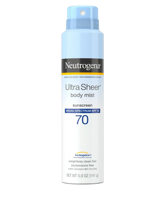 PREVIOUS NEXT Neutrogena Ultra Sheer Lightweight Sunscreen Spray, SPF 70, 5 oz