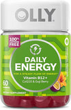 OLLY Daily Energy Gummy, Caffeine Free, Vitamin B12, CoQ10, Goji Berry, Adult Chewable Supplement, Tropical Flavor - 60 Count