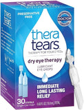 TheraTears Dry Eye Therapy Lubricating Eye Drops for Dry Eyes, Preservative Free eye drops, 30 Single-Use Vials