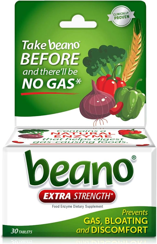 beano Ultra 800 Gas Prevention, Food Enzyme Dietary Supplement, Help Digest Gas-Causing Foods, 30 Tablets