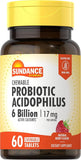 Sundance Probiotic Aciophilus 17mg | 6 Billion Active Cultures | 60 Chewable Tablets | Natural Berry Flavor | Vegetarian, Non-GMO, Gluten-Free Supplement