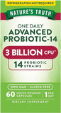 Probiotics for Men and Women | 3 Billion CFU | 60 Capsules | 14 Strains | Non-GMO & Gluten Free | by Nature's Truth