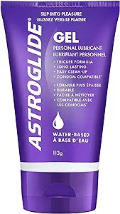 Astroglide Water Based Lube (4oz), Ultra Gentle Gel Personal Lubricant for Vaginal and Anal Sex, Stays Put with No Drip, Sex Lube, Long-Lasting for Men, Women and Couples, Safe for Toys