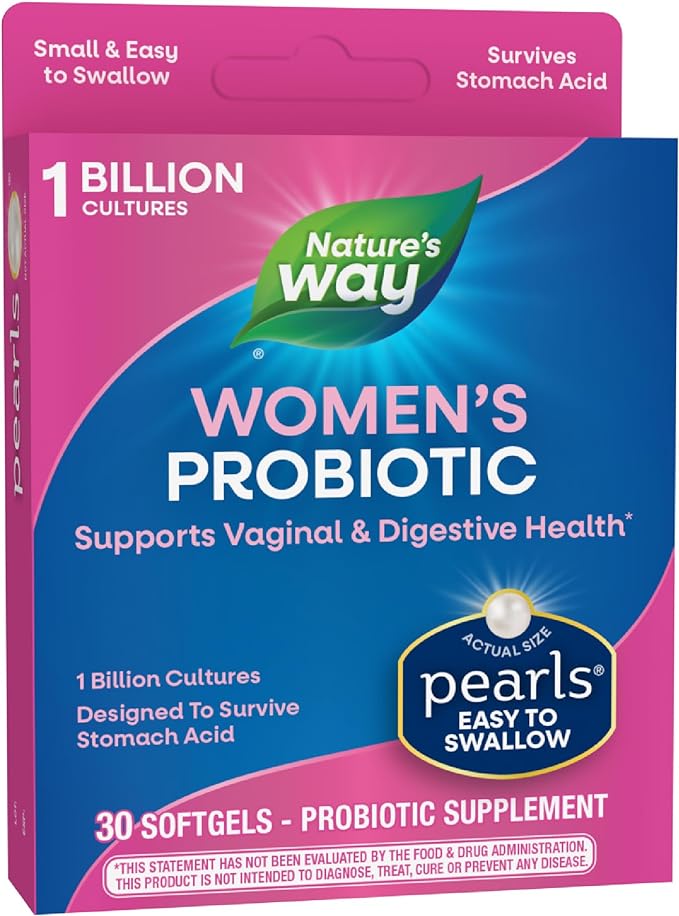 Probiotic Pearls Once Daily Women's Probiotic Supplement, 1 Billion Live Cultures, Overcomes Stomach Acid, No Refrigeration, 30 Softgels