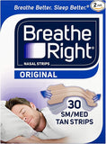 Breathe Right Nasal Strips Original Tan Small/Medium 30 ea