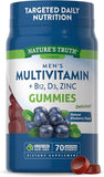 Mens Multivitamin Gummy | 70 Count | Vegetarian, Non-GMO, Gluten Free | with B12, D3, Zinc | Blueberry Flavor | by Nature's Truth